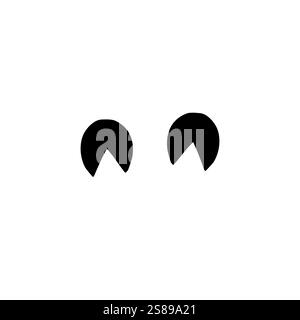 Vector flat black horse donkey foot print steps isolated on white background Stock Vector