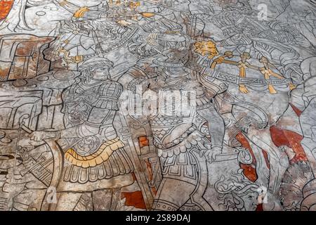 Close up of the inlaid marble floor in the central Nave of Siena Cathedral,Siena ,Italy Stock Photo