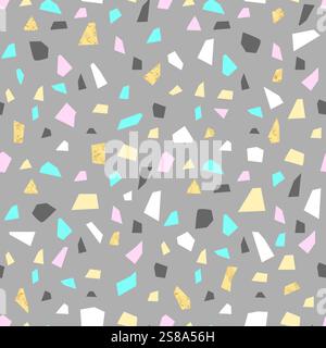 Eco mosaic, Modern Recycled Terrazzo Flooring Solution, Seamless pattern Stock Vector