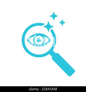 Clear Vision icon, Through Focused Discovery. Isolated on white background. From blue icon set Stock Vector