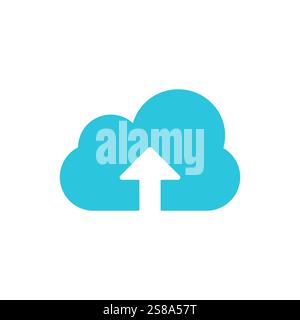Simple cloud storage icon. Isolated on white background. Blue icon set. Stock Vector