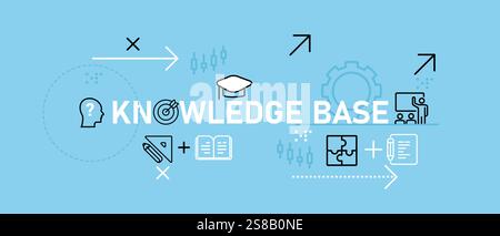 Knowledge Base concept highlighting information repository learning hub education research development process and analytical platform for knowledge Stock Vector