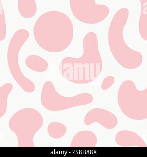 Abstract pink pattern with cow and dalmatian spots, ideal for backgrounds and creative projects. High quality seamless vector design with irregular sh Stock Vector