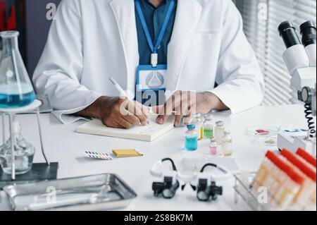 Working in Laboratory Conducting Scientific Research Stock Photo