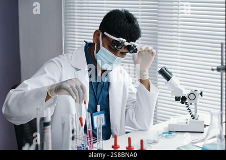 Conducting Scientific Research in Modern Laboratory Stock Photo