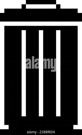 Trash pixel icon simple desiggn pixel art Stock Vector