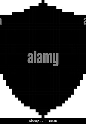 Shield pixel art icons simple design Stock Vector