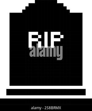 Tomb pixel art. Grave 8 bit. Gravestone Halloween. RIP Cemetery vector ...