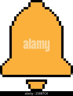 Bell icon symbol pixel art design Stock Vector