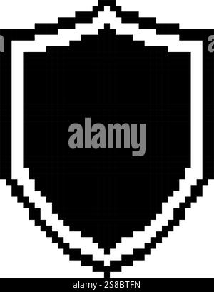 Shield pixel art icons simple design Stock Vector