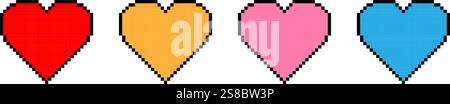 Heart icon pixel effect simple design Stock Vector
