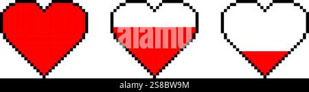 Heart icon pixel effect simple design Stock Vector
