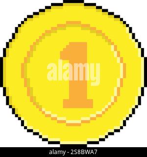 Medal icon pixel art simple design Stock Vector