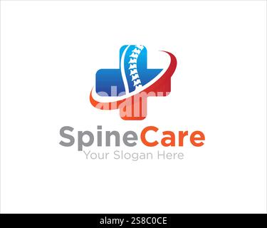 spine care health logo design for medical service Stock Vector