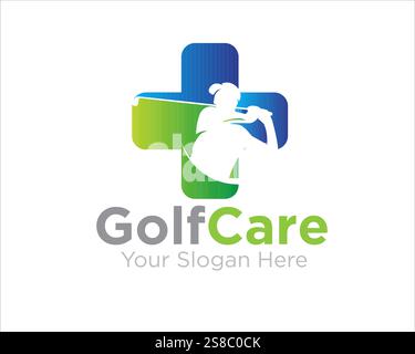 golf care logo designs for protection service Stock Vector