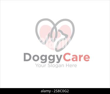 love dog care logo for animal pet care Stock Vector