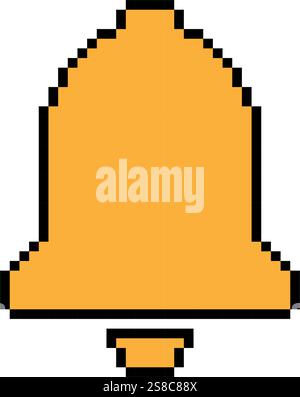 Bell icon symbol pixel art design Stock Vector
