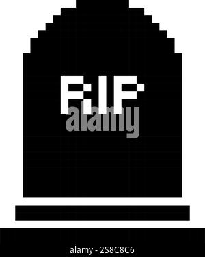 stone headstone game pixel art vector illustration Stock Vector Image ...