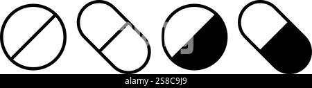 Pills icons basic simple design Stock Vector