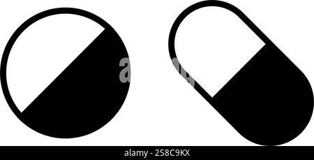 Pills icons basic simple design Stock Vector