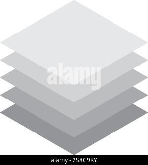 Layers icon symbol set basic simple flat design Stock Vector
