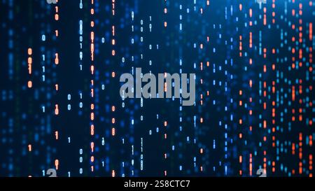 Floating binary code, big data, bit and byte, abstract digital data ...