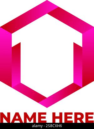 Modern Pink And Red Gradient Logo Stock Vector