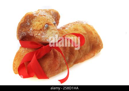 traditional czech easter lamb bread isolated on the white background Stock Photo