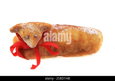 traditional czech easter lamb bread isolated on the white background Stock Photo