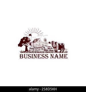 farming logo template vector Stock Vector