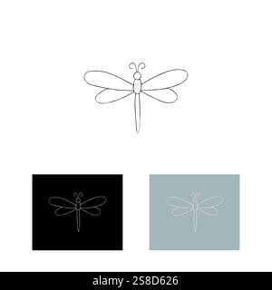 dragonfly logo template vector Stock Vector