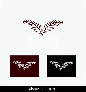 pine straw logo template vector Stock Vector