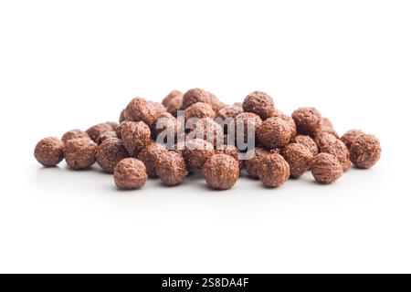 Breakfast cereal chocolate balls isolated on a white backgorund. Stock Photo