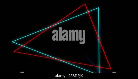 Image of neon pattern over black background Stock Photo