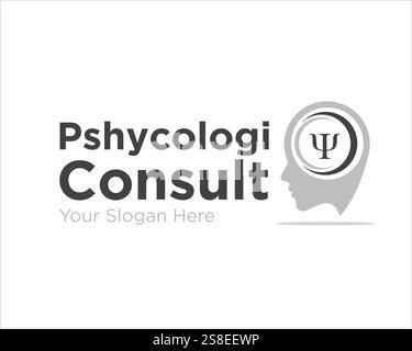 psychologi consult and talk logo designs for medical service Stock Vector