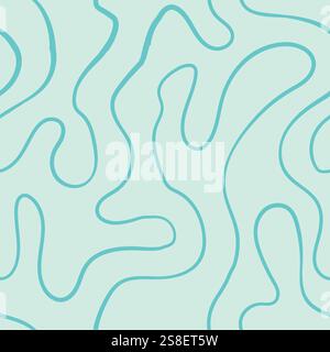 Seamless abstract pattern with squiggles and scribbles. Weaved curved lines. Chaotic ink scribbles decorative texture. Messy doodles, wavy and curly l Stock Vector
