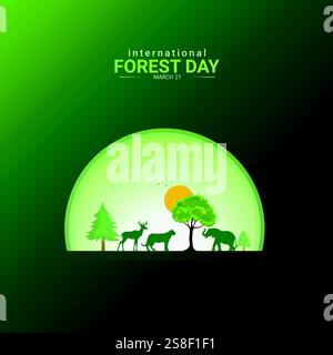 International Day of Forests. Forests Day creative design for social media ads Stock Vector