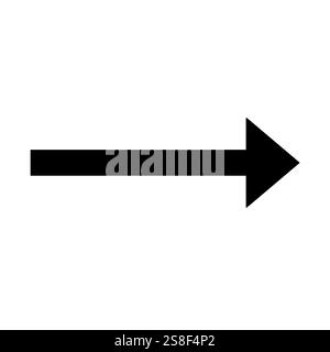 Vector flat right arrow silhouette isolated on white background Stock Vector