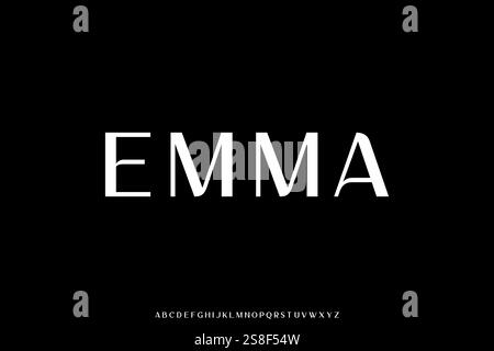 Elegant beautiful sans serif alphabet display font vector for branding design Stock Vector