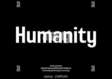 Modern humanist sans serif alphabet display font vector Stock Vector