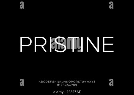Modern clean professional sans serif alphabet display font vector illustration Stock Vector