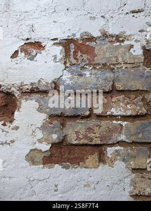 White washed old brick wall Stock Photo