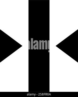 Black horizontal resize symbol with inward pointing arrows. Stock Vector