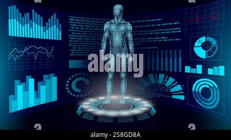 Robot cyborg with artificial intelligence system. Humanoid industrial android robot with machine learning assistance AI. Voice chatbot support Stock Vector