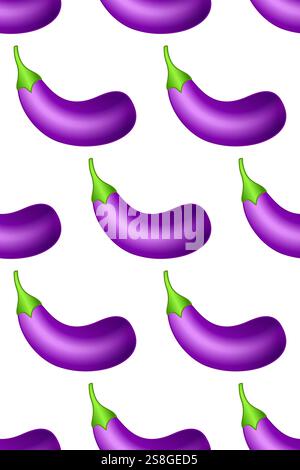 Seamless pattern of an eggplant fruit Stock Vector