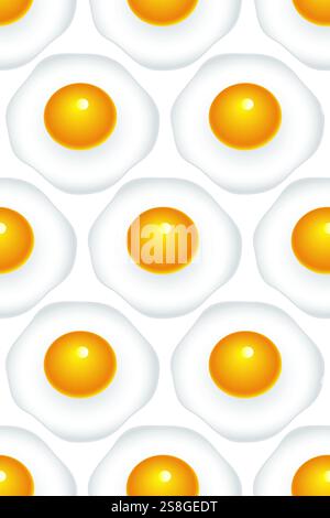 Seamless pattern of fried eggs Stock Vector