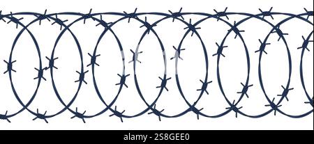 Illustration of an abstract concertina wire or dannert wire Stock Vector