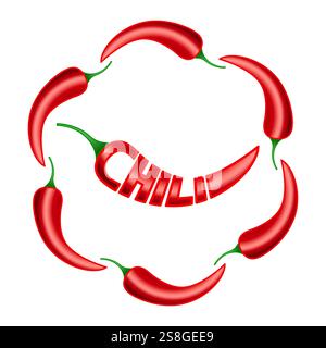 Illustration of a red chili peppers design Stock Vector