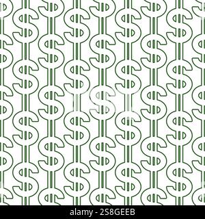 Seamless pattern of an abstract contour dollar symbol Stock Vector