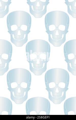 Seamless pattern of abstract human skulls Stock Vector